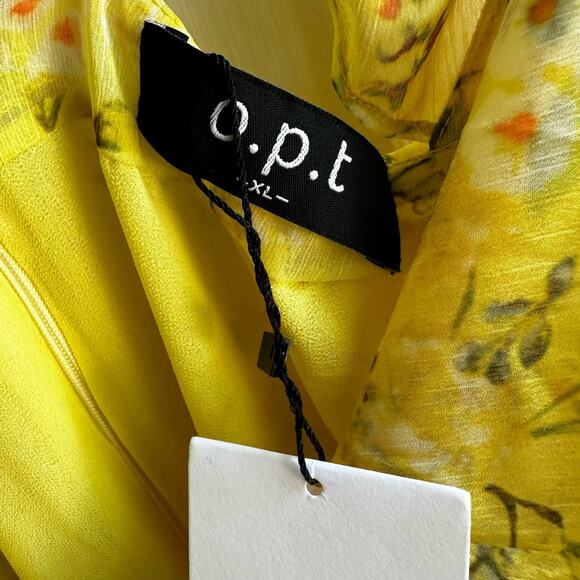 OPT Missa Floral Dress Yellow Green NWT - Picture 5 of 8